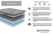 diamond mattress onyx ice foam mattress details card