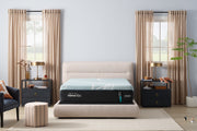 tempur luxe adapt medium hybrid bedroom view 1